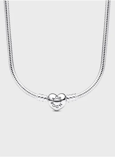 PANDORA Moments Heart Clasp Snake Chain Necklace