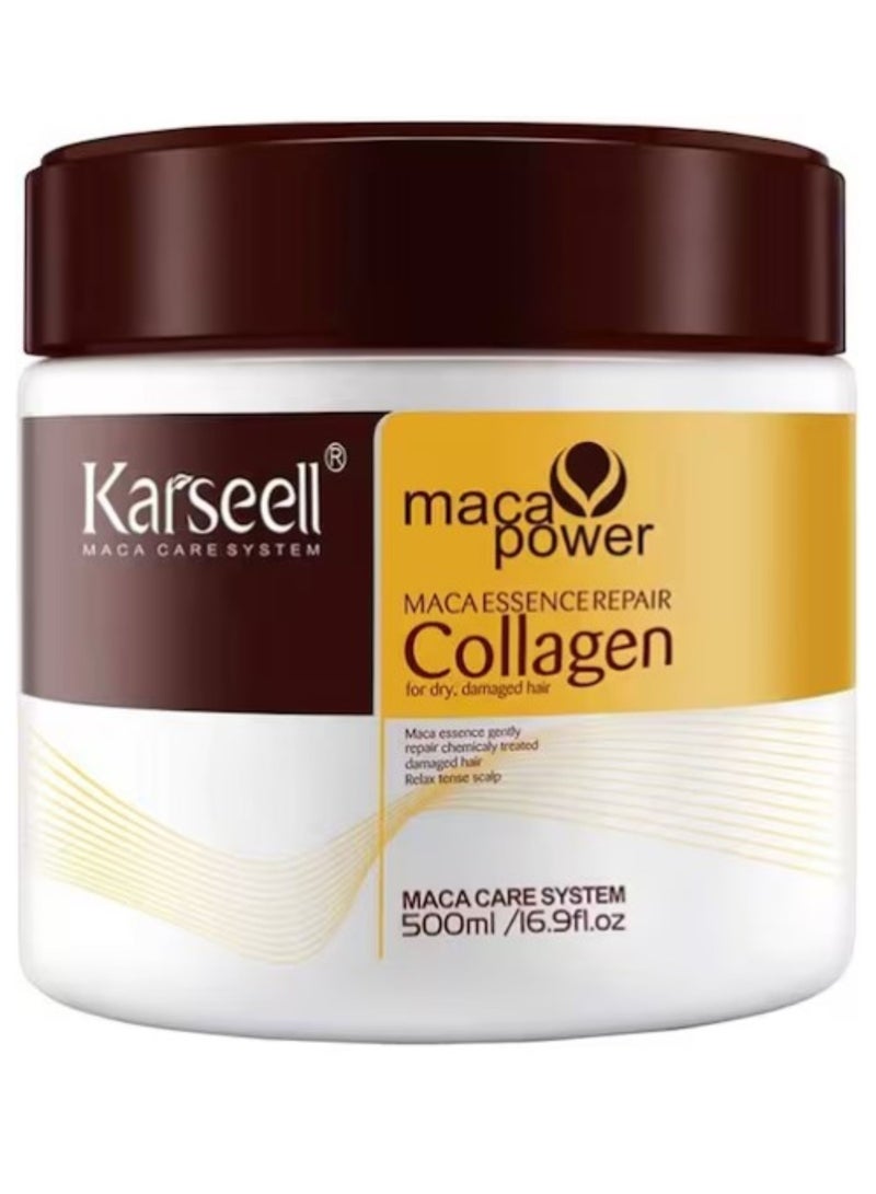 Karseell Collagen Hair Treatment Deep Repair Conditioning Argan Oil Collagen Hair Mask Essence for Dry Damaged Hair All Hair Types 500ml