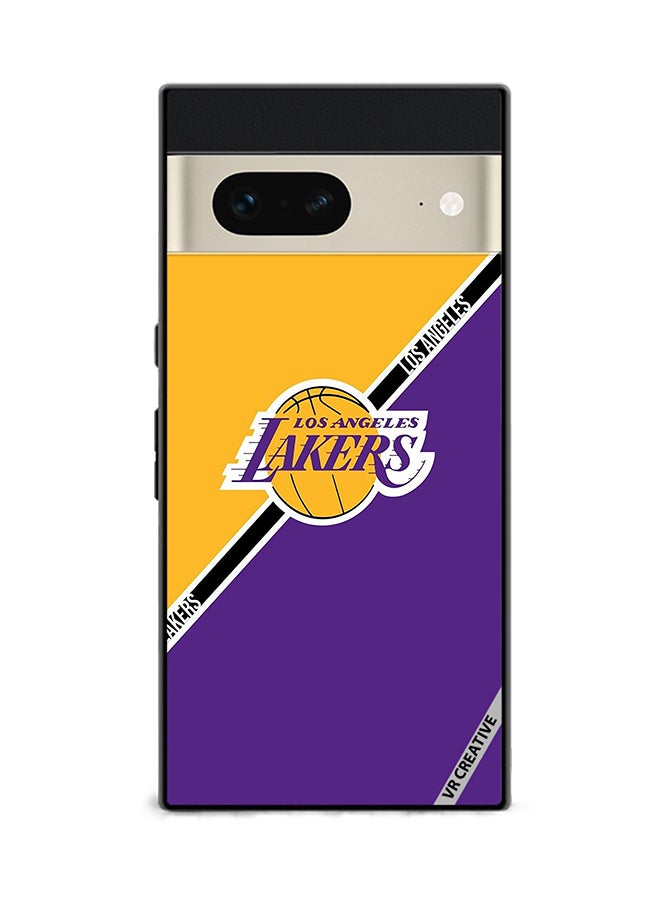VR CREATIVE Protective Case Cover For Google Pixel 7 Los Angeles Lakers Design Multicolour - Image 1