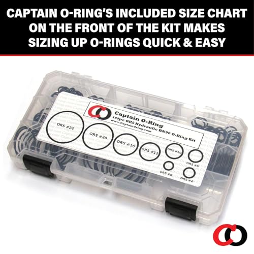 Captain O-Ring ORS/ORFS (for Flat Face Fittings) Hydraulic O-Ring Seal Kit (Buna 90 / BN90-180 Piece Kit) - Image 3
