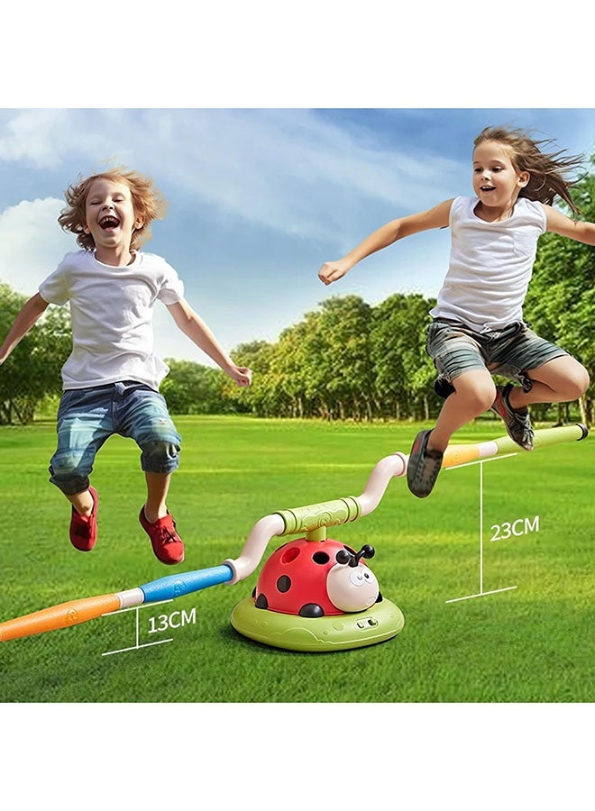 عربست لعبة القفز الموسيقي 3 في 1، لعبة حلقة الرمي وقاذف الصواريخ للأطفال، ألعاب خارجية مع جهاز تحكم عن بعد، هدايا عيد ميلاد داخلية وخارجية للأطفال والبنات والأولاد من سن 4 إلى 13 عامًا (ب) - Image 3