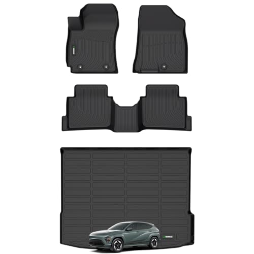 ANBINGO®Fit for Hyundai Kona Floor Mats 2024-2026(NO EV)&Cargo Liners All Weather Mats for Hyundai Kona TPE Car Mat Rugs for Kona Rubber Trunk Carpet for Kona Automotive Accessories - Image 1