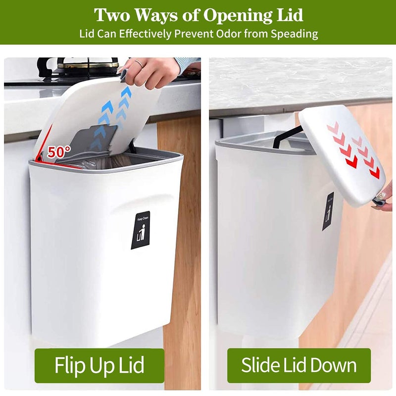 TONSYL Upgraded 24 Gallon Kitchen Compost Bin with Inner Bucket Hanging Small Trash Can Lid for Under Sink - Image 4