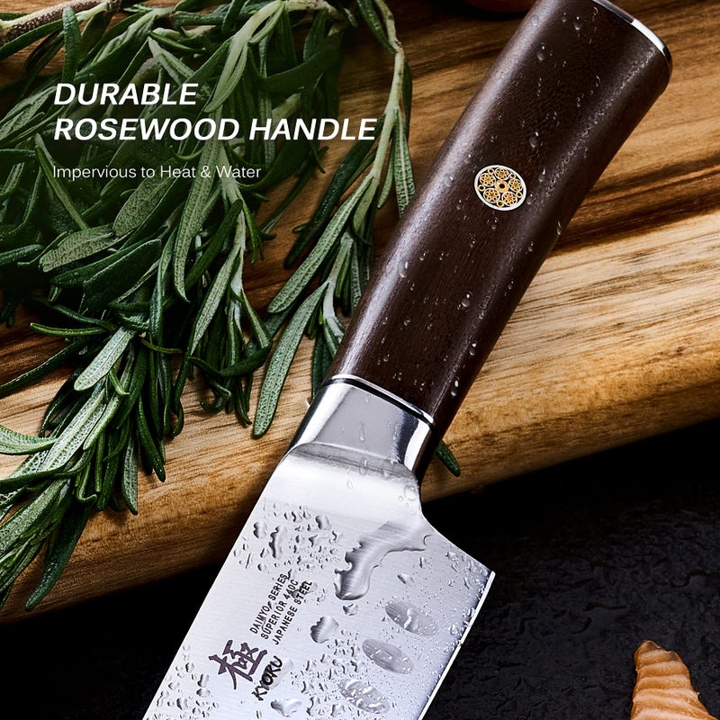 KYOKU 7 Inch Santoku Knife - Daimyo Series - Asian Knife Japanese Chef Knife with Ergonomic Rosewood Handle, & Mosaic Pin - Japanese 440C Stainless Steel Kitchen Knife with Sheath & Case - Image 5