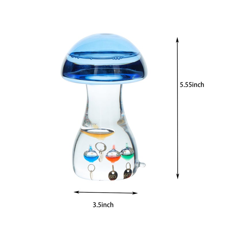 JINGYUE Mushroom Shaped Galileo Thermometer with 4 Colored Balls from 64ÂºF to 76ÂºF Glass Galileo Thermometer Gorgeous Gift for Family or Friends Present Home, Office Indoor and Outdoor DÃ©cor - Image 5