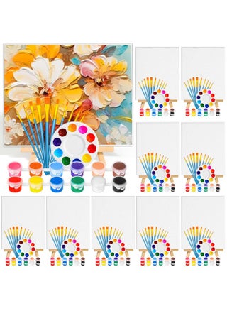 140 Pack Canvas with Easel Paint Kit with Acrylic Paint Canvas Boards Wooden Easels, Paint Brushes Canvas Panel Painting Set for Adults Couples Beginners Sip and Paint Party Date Night Kits - pzsku/ZEF0A5A33B752A38DACBBZ/45/1745581835/04c1eed1-9808-4940-83b2-822485078d10
