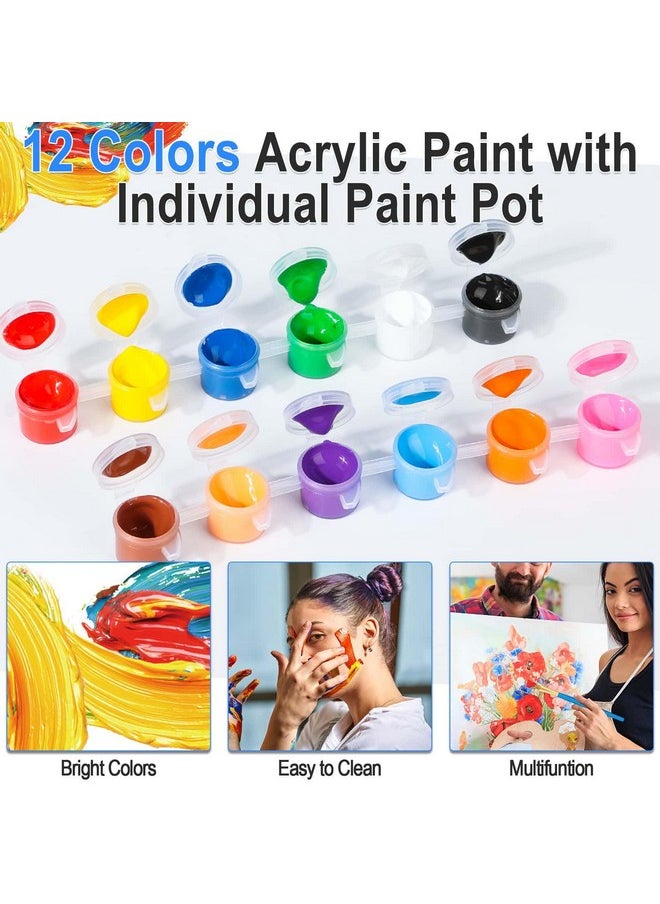 shynek - 140 Pack Canvas with Easel Paint Kit with Acrylic Paint Canvas Boards Wooden Easels, Paint Brushes Canvas Panel Painting Set for Adults Couples Beginners Sip and Paint Party Date Night Kits - Image 1