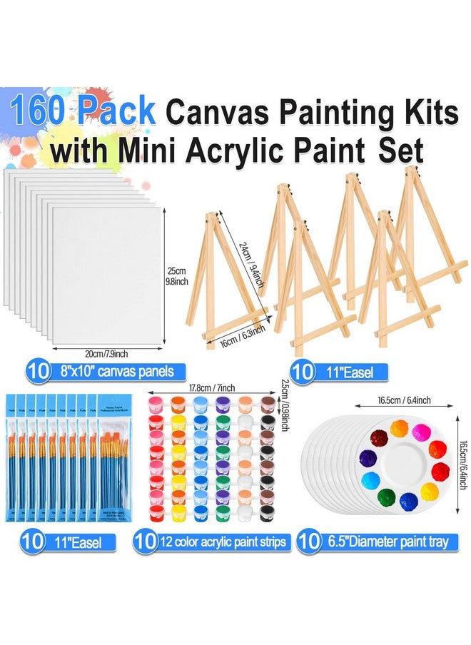 shynek - 140 Pack Canvas with Easel Paint Kit with Acrylic Paint Canvas Boards Wooden Easels, Paint Brushes Canvas Panel Painting Set for Adults Couples Beginners Sip and Paint Party Date Night Kits - Image 1