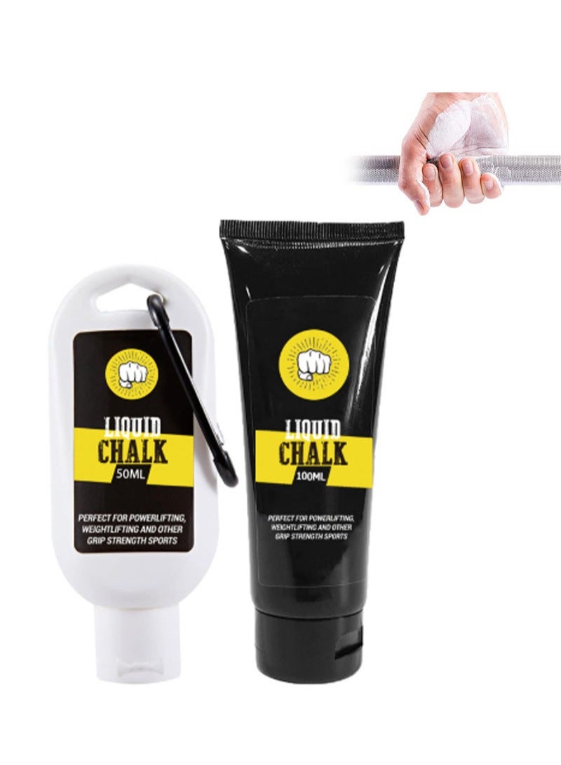 Apustim 50ml+100ml liquid chalk，no mess fitness chalk，suitable for weightlifting，gymnastics，rock climbing，dance，Sweat proof and long lasting，stronger grip - Image 1
