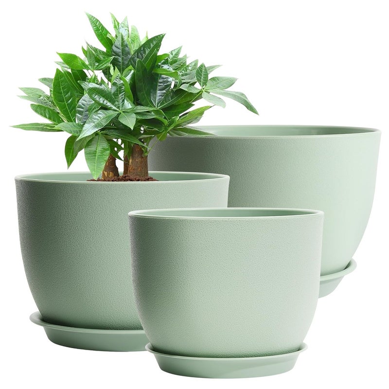GARDIFE 12109 inch Plant pots Plastic Large planters for Indoor Plants Flower pots Green
