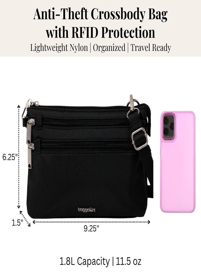 Baggallini Securtex Anti-Theft Stash Crossbody - 9.25"x 6.25" Travel Safe Bag w/Locking Zippers, Slash-Resistant, RFID - Image 4