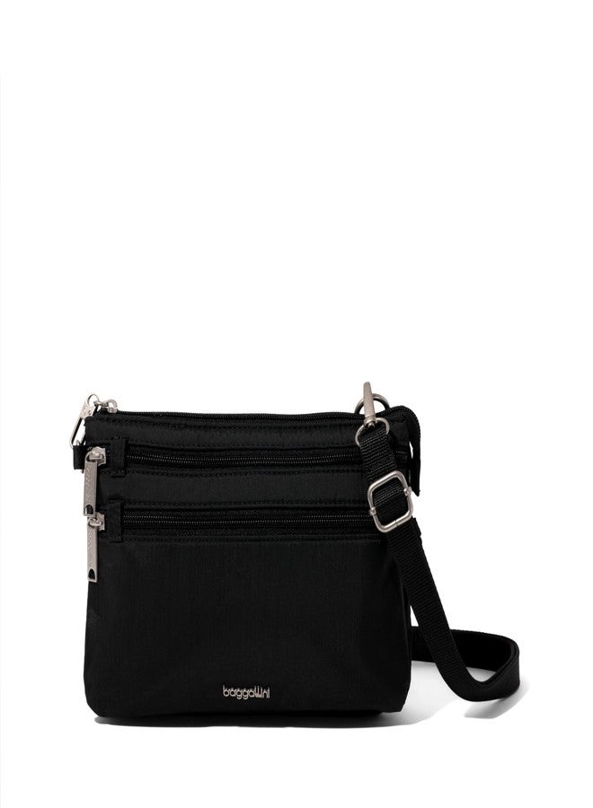 Baggallini Securtex Anti-Theft Stash Crossbody - 9.25"x 6.25" Travel Safe Bag w/Locking Zippers, Slash-Resistant, RFID - Image 1