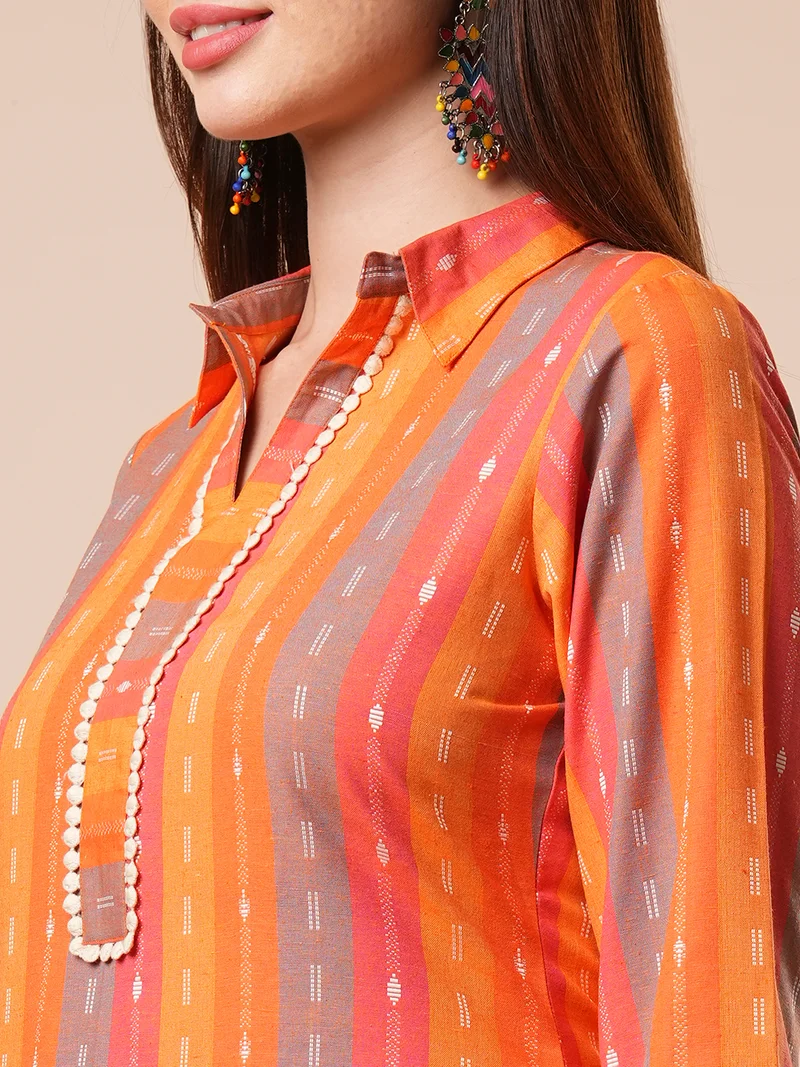 جلو باص Women Regular Pure Cotton Kurta With Trousers