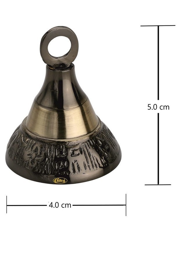 Chitra Brass Decorative Designer Bell for Pooja Rooms Pack of 12 (Antique Marvel 38 mm) - Image 3