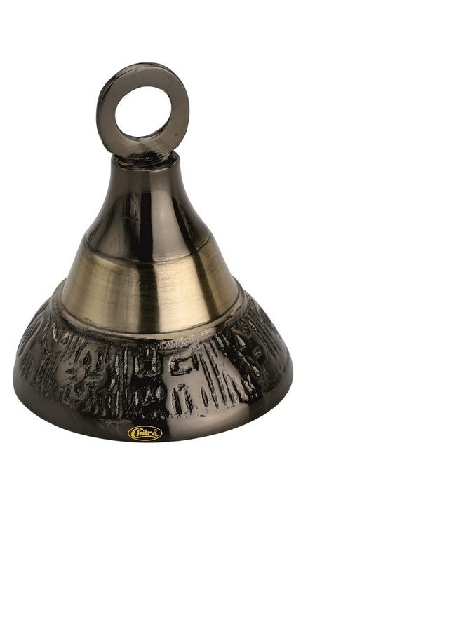 Chitra Brass Decorative Designer Bell for Pooja Rooms Pack of 12 (Antique Marvel 38 mm) - Image 2