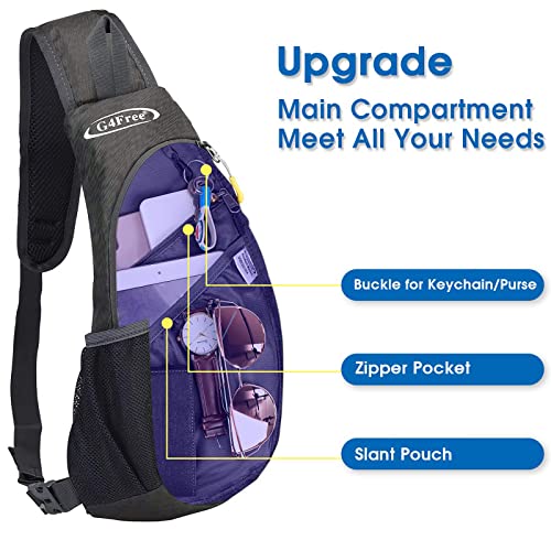 G4Free Sling Bag for Men Women, Small Crossbody Backpack Lightweight Chest Shoulder Bags for Travel, Outdoor and Sports (Purple) - Image 2