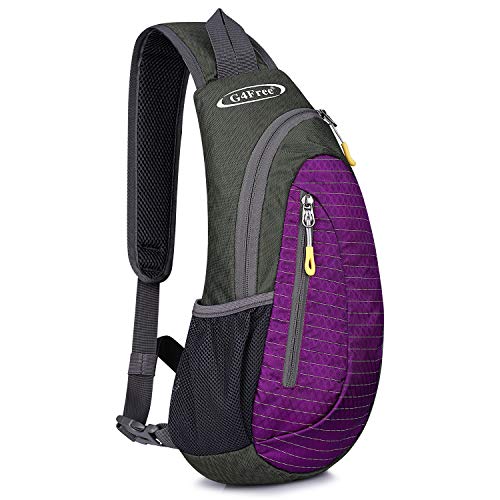 G4Free Sling Bag for Men Women, Small Crossbody Backpack Lightweight Chest Shoulder Bags for Travel, Outdoor and Sports (Purple) - Image 1