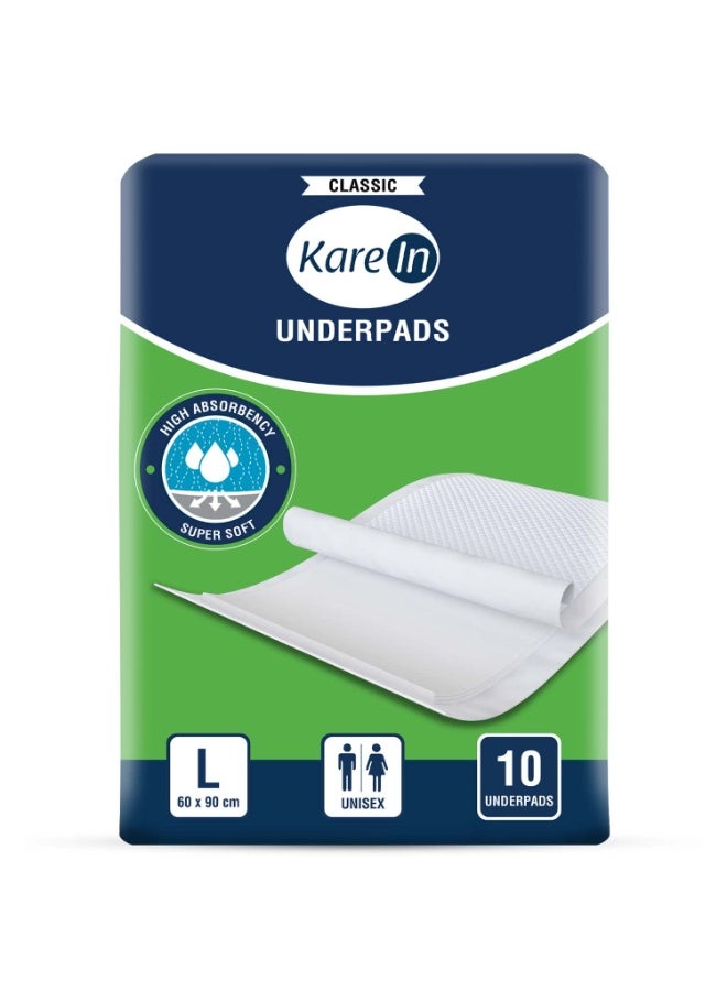 KareIn Bed Bath Wipes, Adult Wet Wipes, 60 Wipes, Pack of 6 & KareIn Classic Underpads, Large, 60 x 90 Cm, Superior Absorbency, Leak Proof, Pack of 1, 10 Count COMBO - Image 3