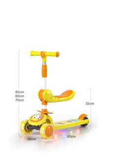 Generic Multifunctional Children's Scooter Pedal Three in One  Baby Can Sit and Ride Flashing Three-Wheel Scooter Toys for Kids  - Image 2