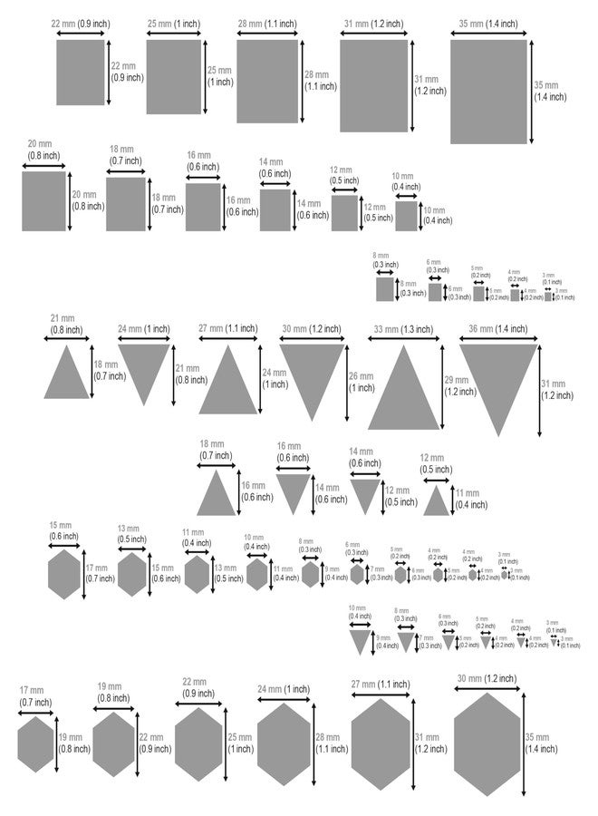 Aleks Melnyk No.207 Metal Triangle Template, Square Stencil, Triangle Master, Art Hexagon Tool, Isometric Drawing Template, Lapidary, Cabochons, Geometric Ruler, Jewelry Templates Square - Image 2