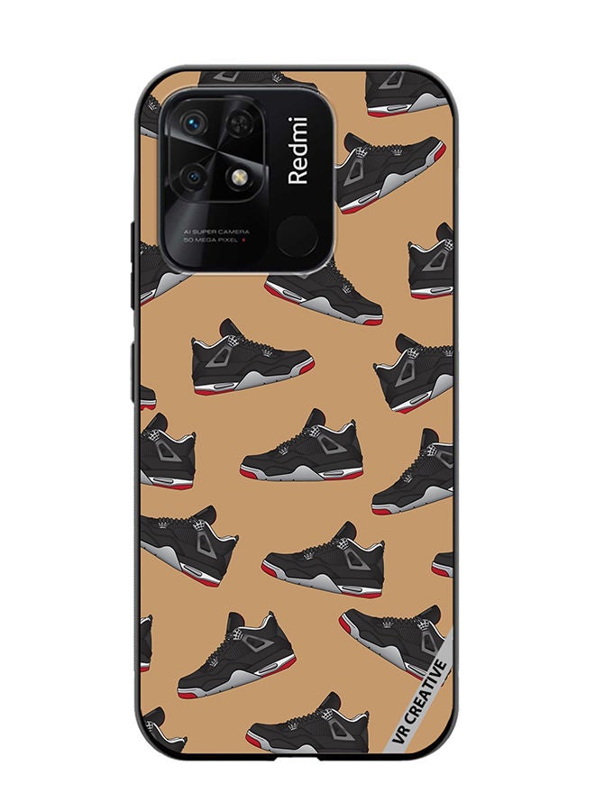 VR CREATIVE Protective Case Cover For Xiaomi Redmi 10C Shoes Black Color Pattern Design Multicolour - Image 1