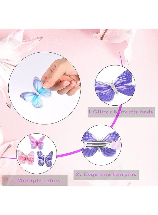 WHISKET Butterfly Hair Clips Glitter Barrettes Butterfly Snap Hair Clips For Teens Women Hair Accessories (6) - Image 5