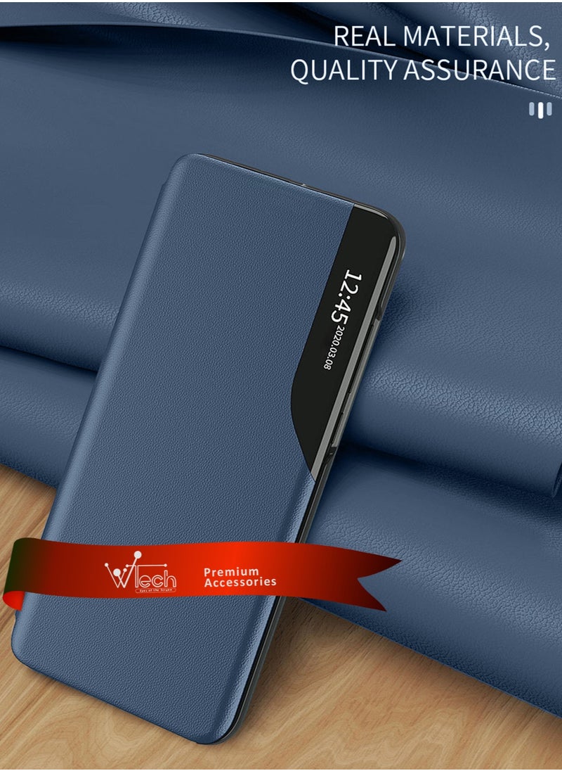 Wtech - Smart Mirror Window Flip Phone Case Auto Sleep Wake Cover For Oppo A18 4G 2023 Navy Blue - Image 1