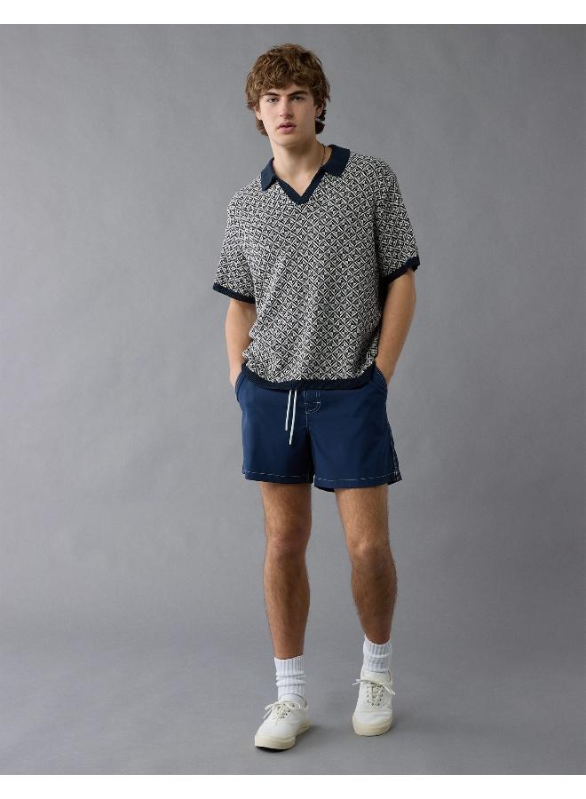 American Eagle AE Weekend Printed Sweater Polo Shirt  - Image 5