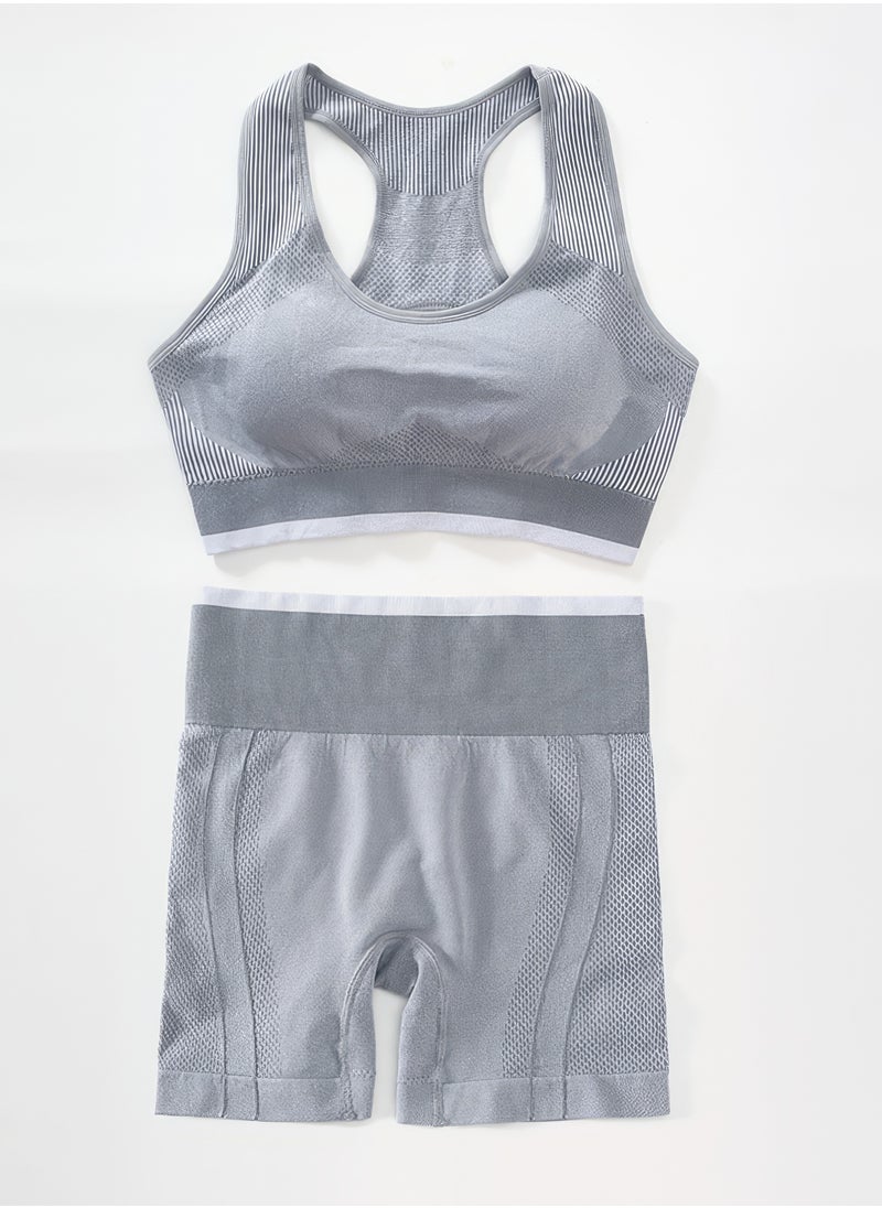 Generic - Women's Sportswear Set in White and Gray with Bra & Panties - Image 1