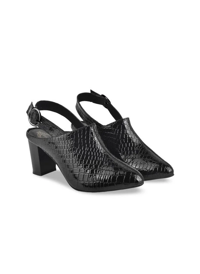 شوتوبيا Shoetopia Croco Print Stylish Pointed Toe Pumps for Women & Girls