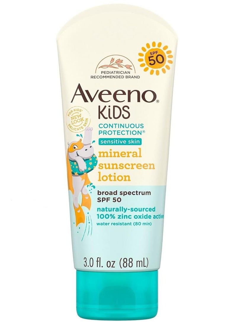 Aveeno - Mineral Sunscreen Lotion, Broad Spectrum SPF 50, (88 ml) - Image 1