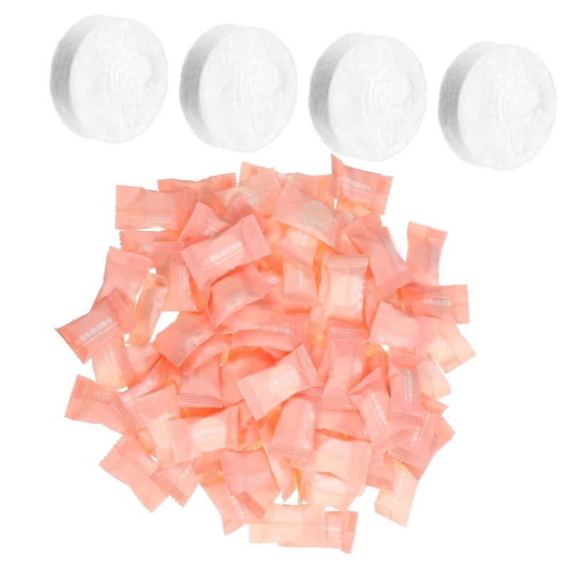 100pcs Compressed Face Towels Disposable Cotton Facial Cleansing Washcloths Individually Wrapped for Travel Camping Emergency Use Compact Expandable Moisture Absorbent - Image 1