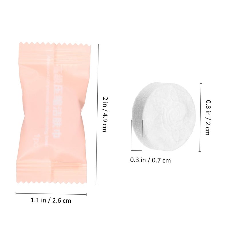 100pcs Compressed Face Towels Disposable Cotton Facial Cleansing Washcloths Individually Wrapped for Travel Camping Emergency Use Compact Expandable Moisture Absorbent - Image 2