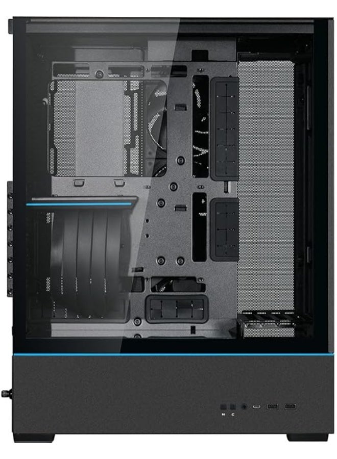 LIAN LI صندوق كمبيوتر صغير ATX زجاج مقسى RGB، أسود - Image 5