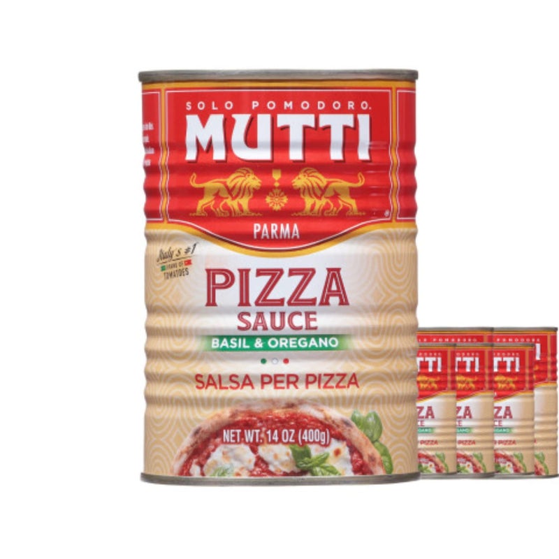 Mutti Pizza Sauce with Basil & Oregano, 14 oz. | 6 Pack | Italy’s #1 Brand of Tomatoes | Fresh Taste for Cooking | Canned Sauce | Vegan Friendly & Gluten Free | No Additives or Preservatives - Image 1