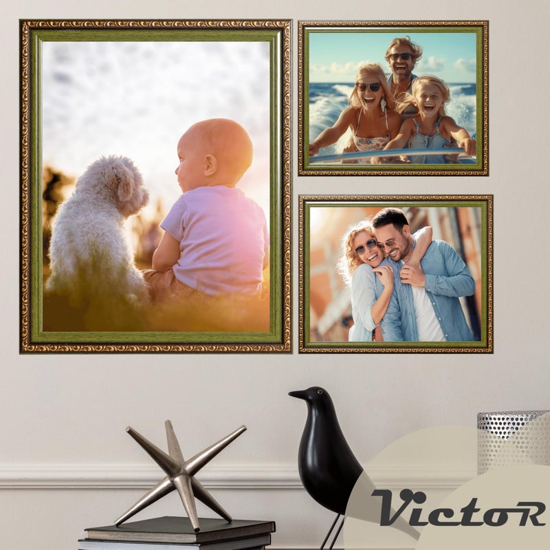 VictoR picture frame Chagall 6x8 green brown frame  vintage antique frames with shutterprrof acrylic glass  baroque/antique - Image 2