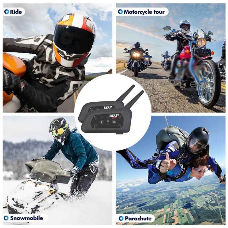 EJEAS Motorcycle Helmet Headset Bluetooth 5.0 Intercom Communication System - 1200M Full Duplex 2-Way Communication with ESP Noise Reduction for Outdoor Riding - Image 2