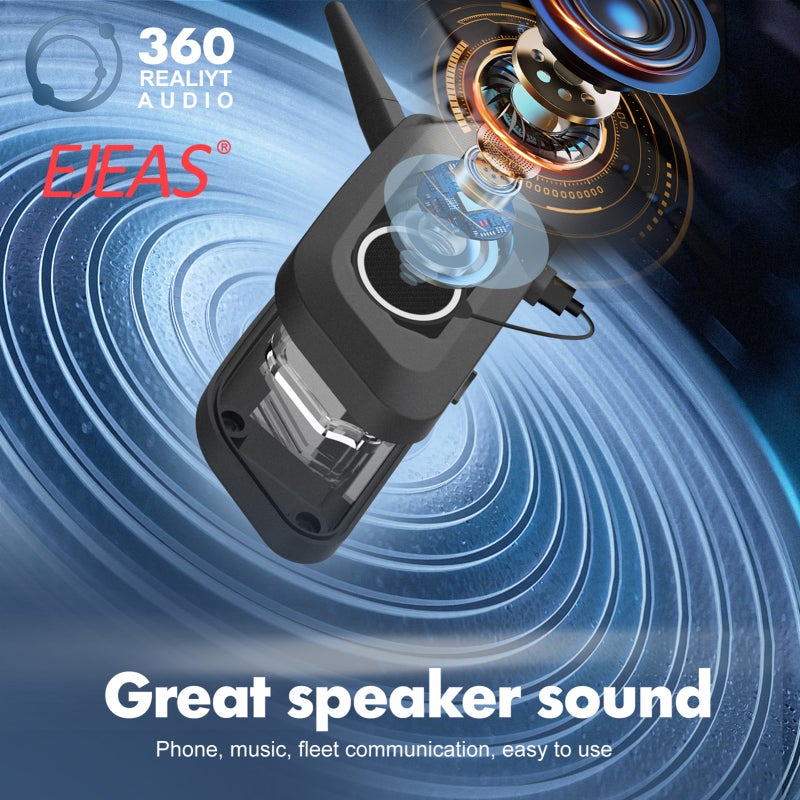 EJEAS Motorcycle Helmet Headset Bluetooth 5.0 Intercom Communication System - 1200M Full Duplex 2-Way Communication with ESP Noise Reduction for Outdoor Riding - Image 3