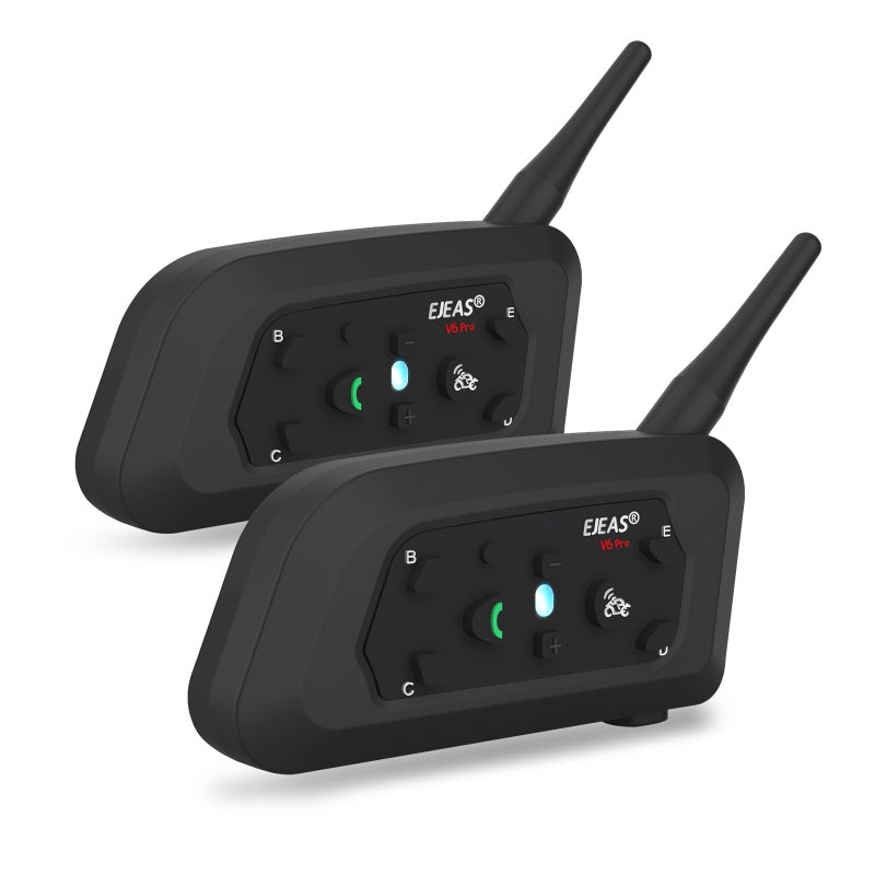EJEAS Motorcycle Helmet Headset Bluetooth 5.0 Intercom Communication System - 1200M Full Duplex 2-Way Communication with ESP Noise Reduction for Outdoor Riding - Image 1