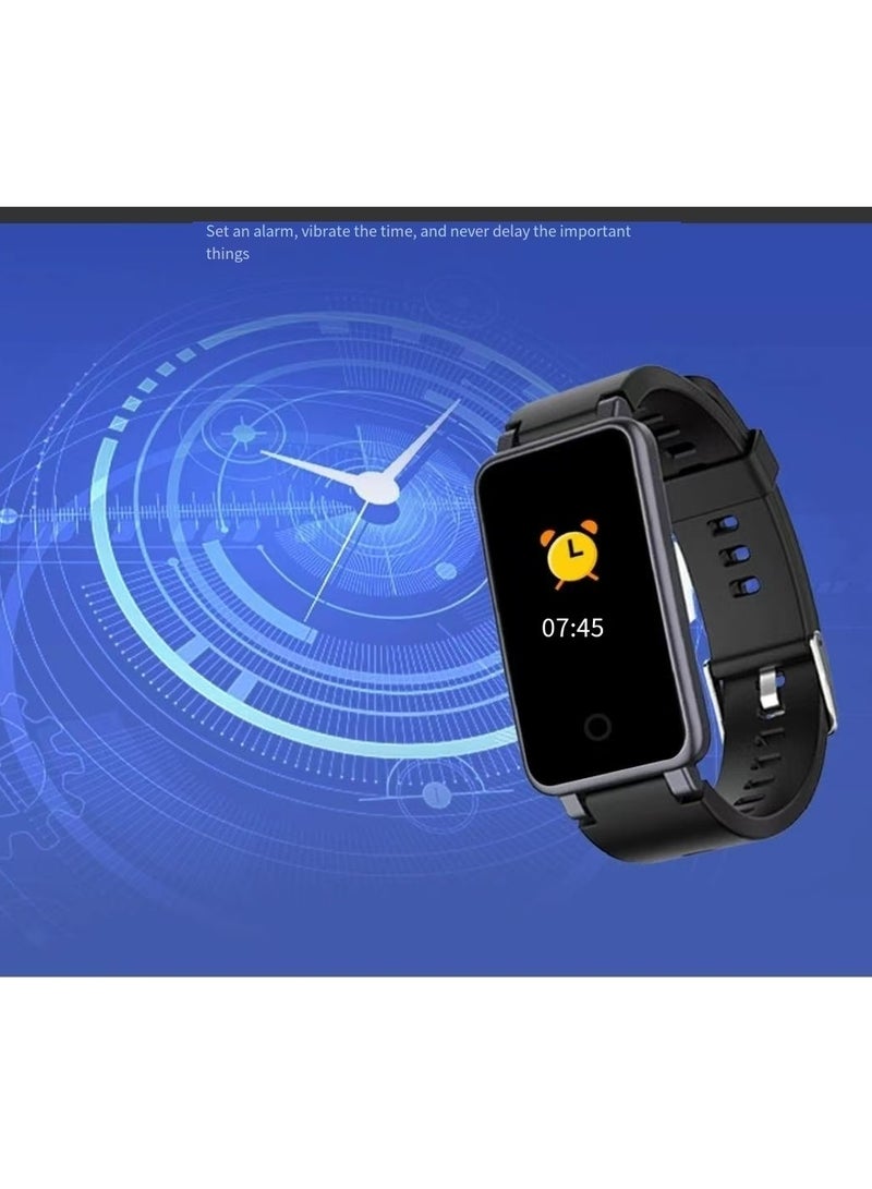 C2plus smartwatch, ultra-thin design, scientific sleep tracking, long battery life - midnight black  - Image 4