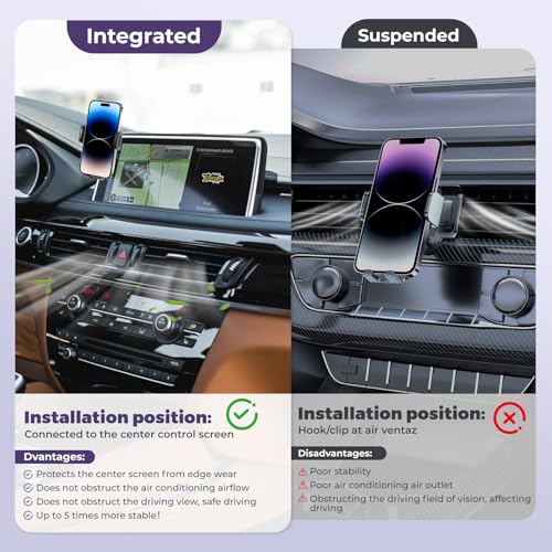 HPEVA 10.3Inch Car Phone Holder Mount Compatible with BMW X5/F15 2014-2018 & X6/F16 2015-2019 Accessories Custom Fit Screen & Mobile Phone Stand 360°Adjustable Cell Phone Car Decoration Mods Car - Image 4