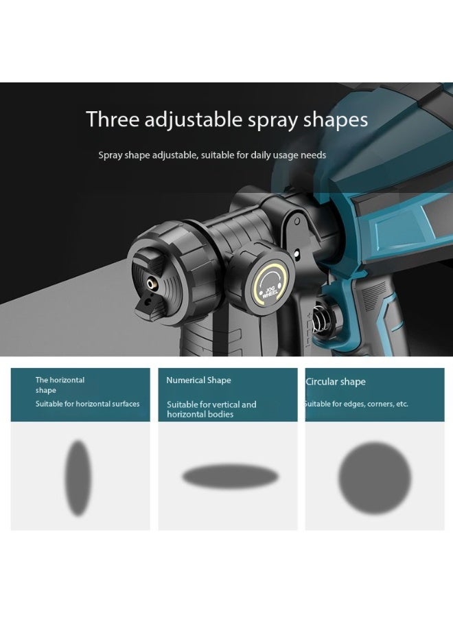 توتوو طقم مسدس رش كهربائي عالي الضغط من TUOTUO - مسدس رش محمول ثنائي الغرض للطلاء والسيناريوهات المختلفة، مزود بفوهة قابلة للتعديل، ويتضمن بطارية قابلة لإعادة الشحن بقوة 48 فولت، ومناسب لدهانات اللاتكس والزيت، ويمكن استخدامه للطلاء الذاتي للجدران والأثاث والسيارات والمنازل. - Image 5