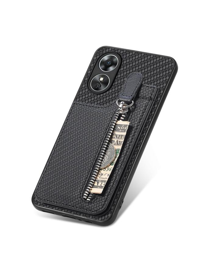 S-TOP Case For OPPO A17 Carbon Fiber Vertical Flip Zipper Phone Case - Image 4