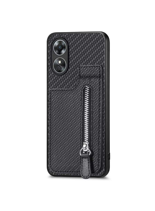 S-TOP Case For OPPO A17 Carbon Fiber Vertical Flip Zipper Phone Case - Image 2