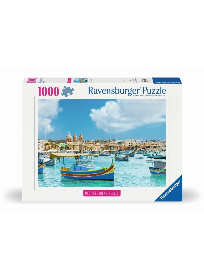 Ravensburger Mediterranean Maltese Harbor Jigsaw Puzzle (1000 Pieces) - Image 1