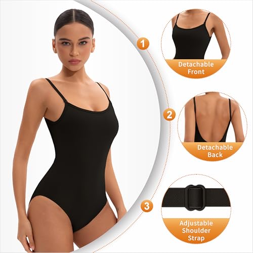 NEWCHAO Women's Ballet Backless Neck Tank Leotard, Dance Camisole Leotard with Adjustable Straps for Gymnastics Bodysuit Yoga - Image 5