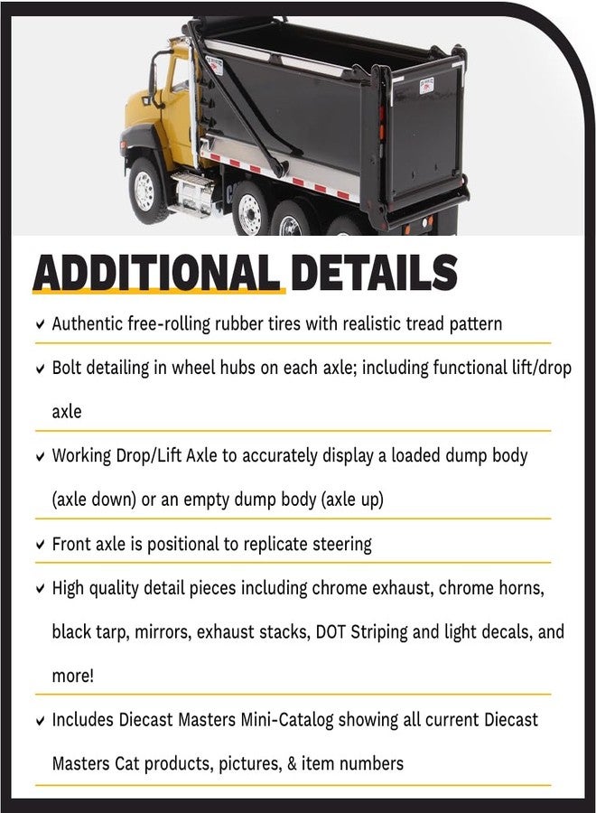 Diecast Masters Caterpillar CT660 SBFA Ox Bodies Stampede Dump Truck | Transport Series Cat Trucks & Construction Equipment | 1:50 Scale Model Diecast Collectible | Diecast Masters Model 85668 - Image 5