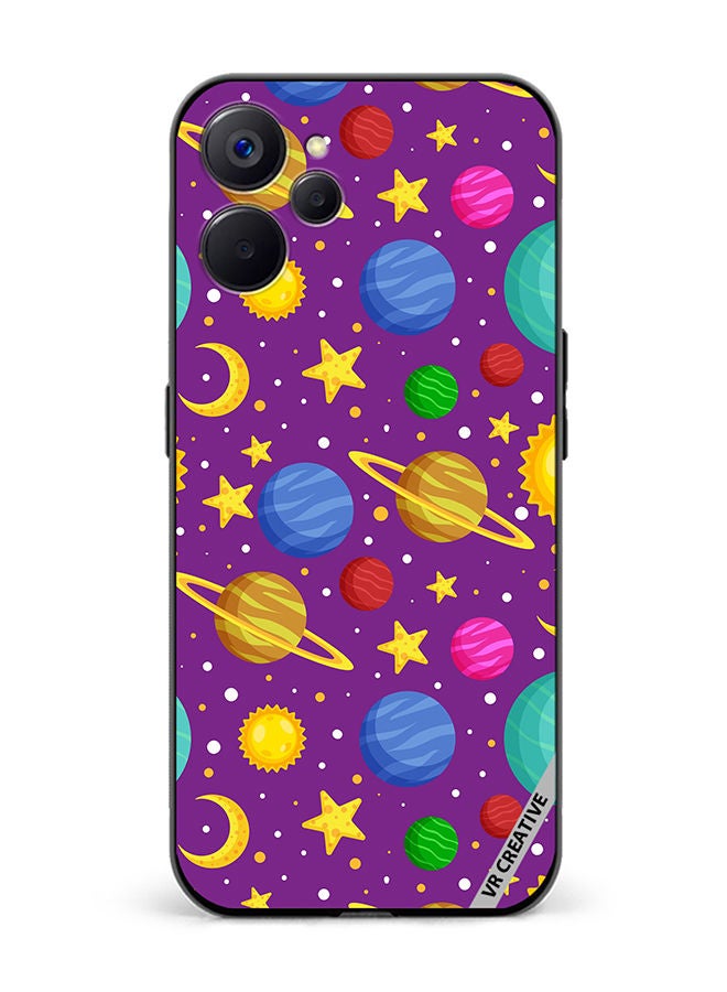 VR CREATIVE Protective Case Cover For Realme 10 5G Celestial Bodies Seamless Pattern Design Multicolour - Image 1