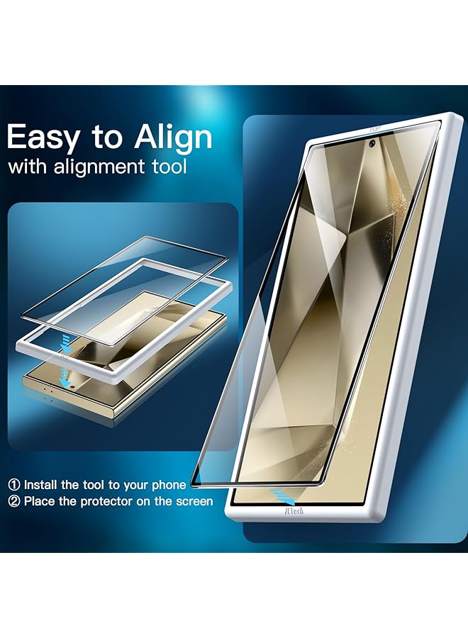 Jetech Full Coverage Screen Protector For Samsung Galaxy S24 Ultra 5G 6.8 Inch Tempered Glass Film With Easy Installation Tool Fingerprint Id Compatible Hd Clear 3 Pack - Image 5