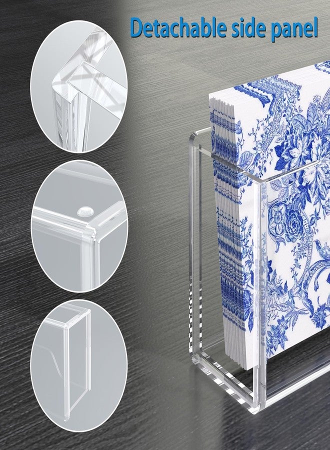 PITBVO Acrylic Guest Towel Holder for Bathroom, Clear Splash-proof Napkin Holder, Disposable Hand Towel Holder, Vertical Napkin Holder, Dining Table Napkin Dispenser for Home, Hotel, Office, Bar - Image 5